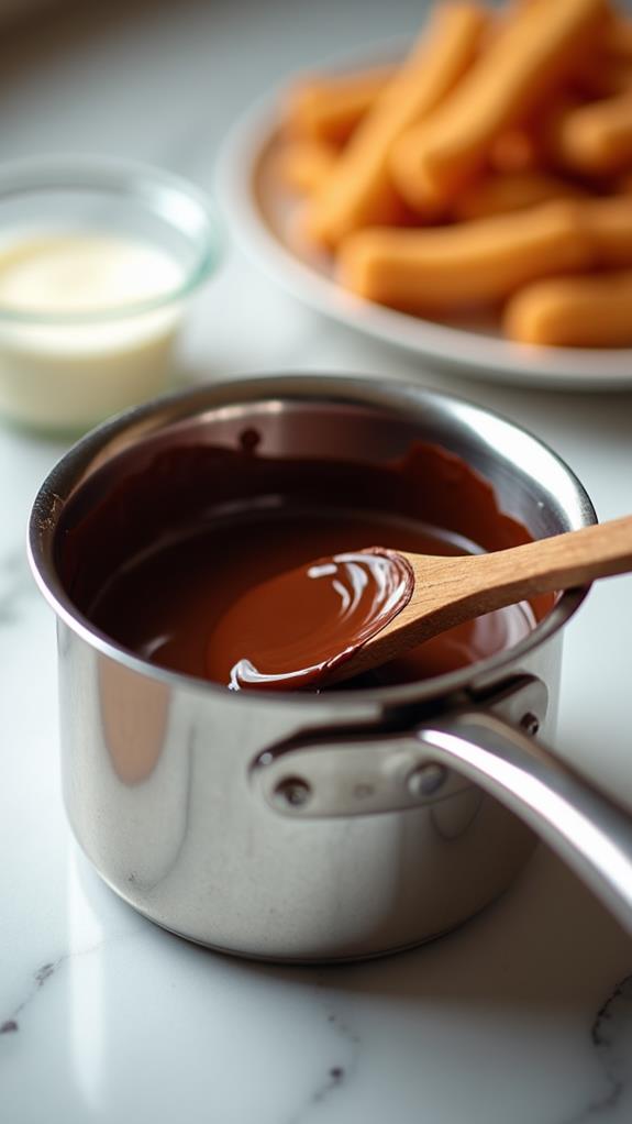 chocolate dipping sauce preparation