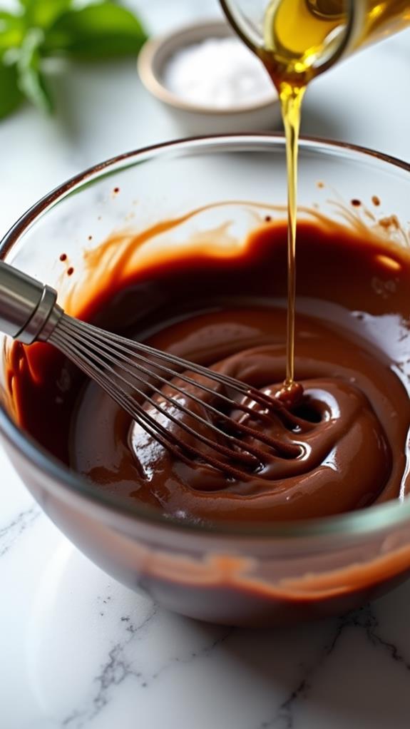 combine chocolate egg mixtures