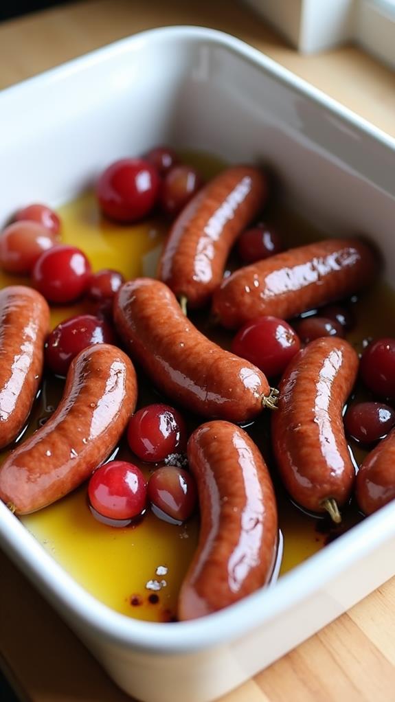 combine ingredients in dish