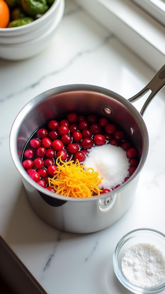 combine ingredients in saucepan