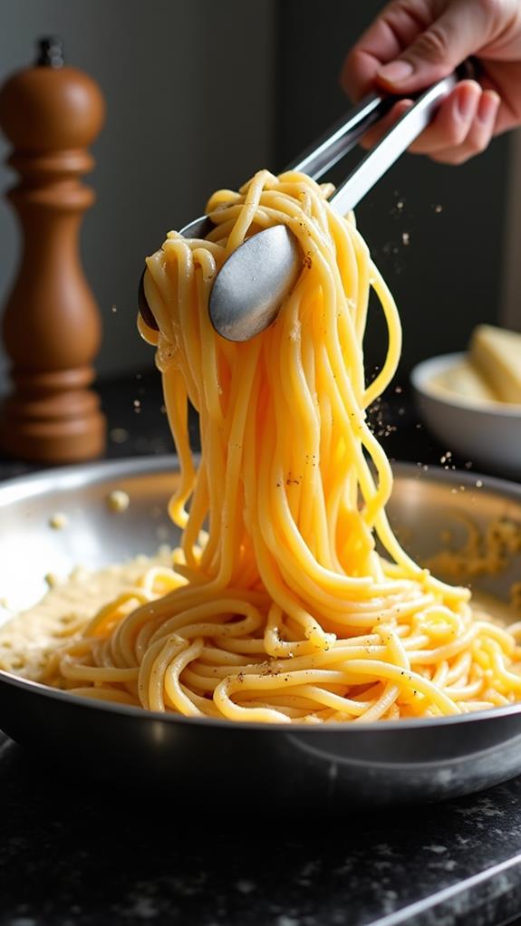 combine pasta and sauce
