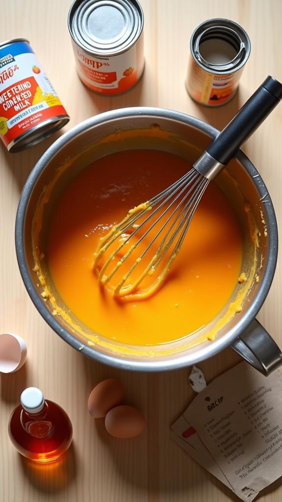 combine pumpkin filling ingredients