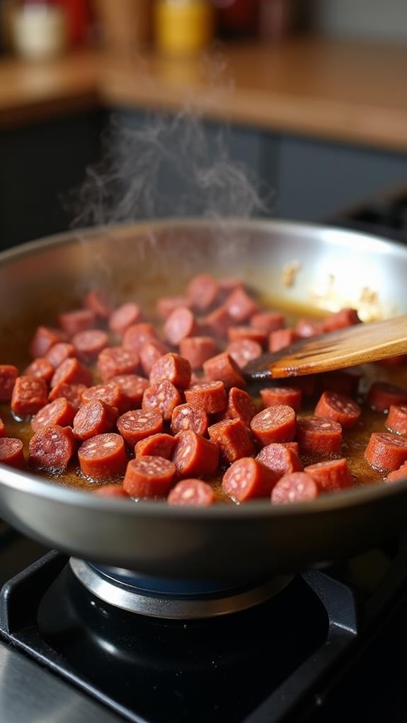 cook chorizo until crispy