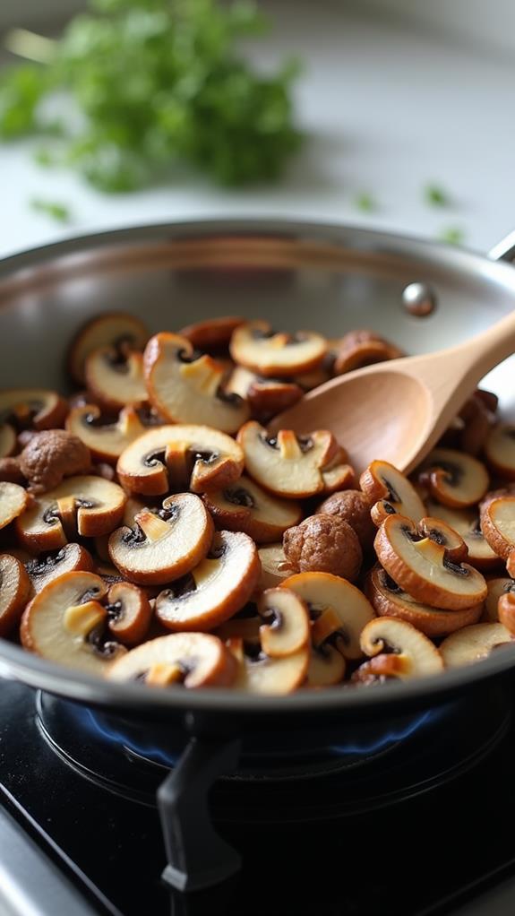 cook mushrooms until browned