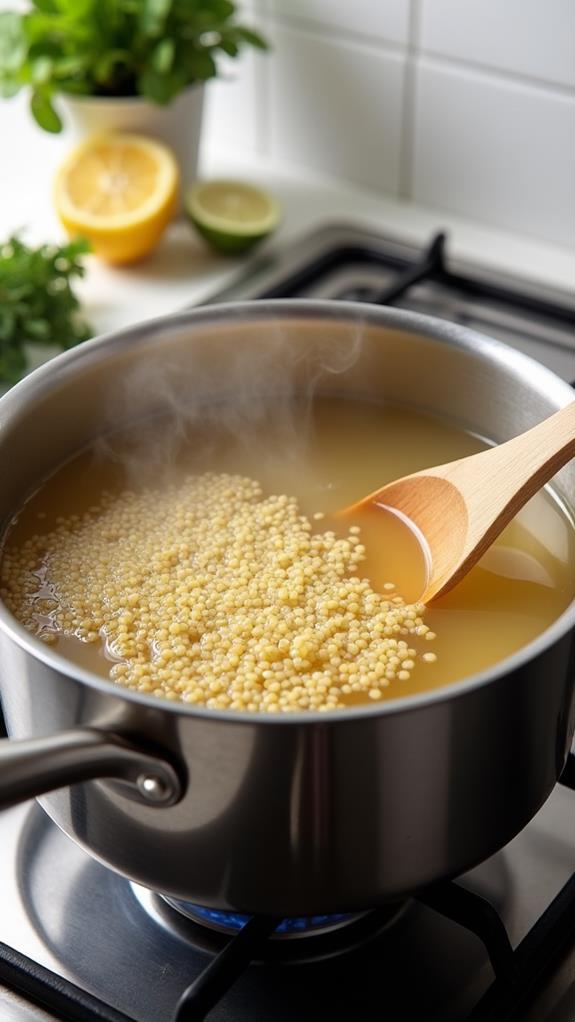 cook quinoa in broth
