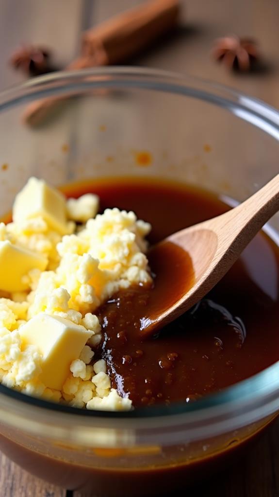 cream butter with molasses
