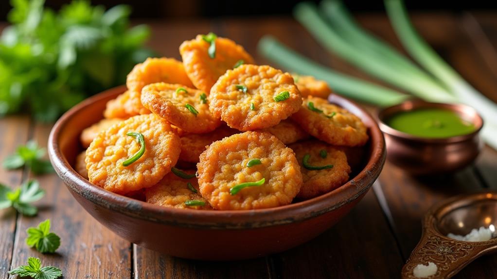 crispy onion bhajis chutney