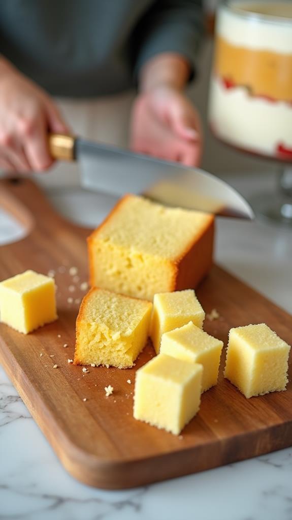 cube the cake pieces