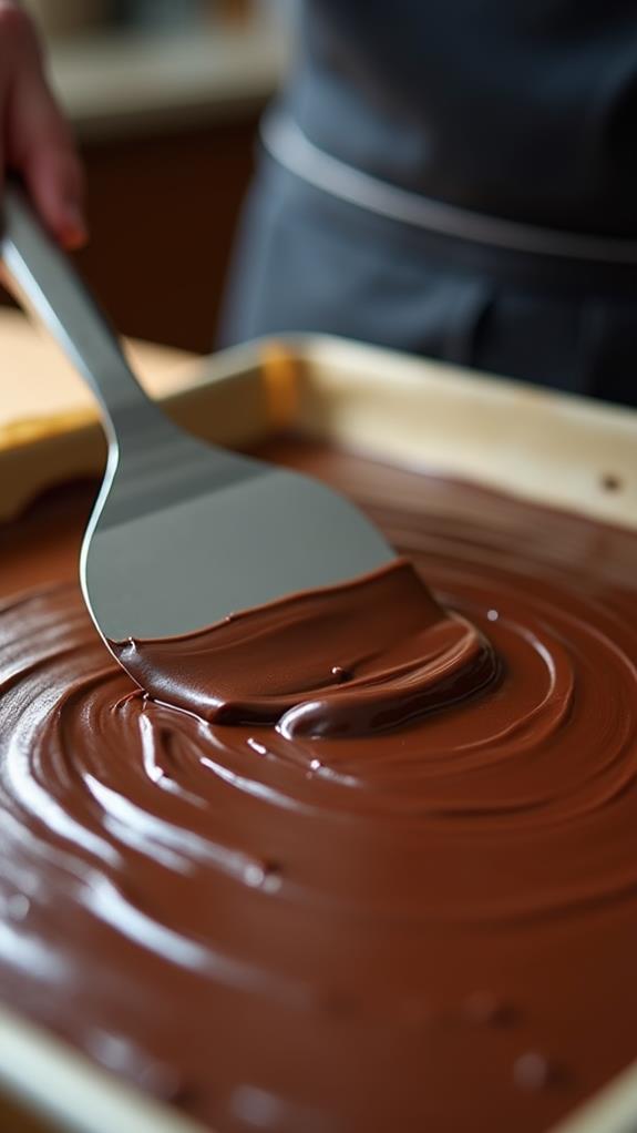 evenly spread dark chocolate