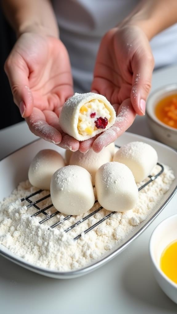 flour and egg coating