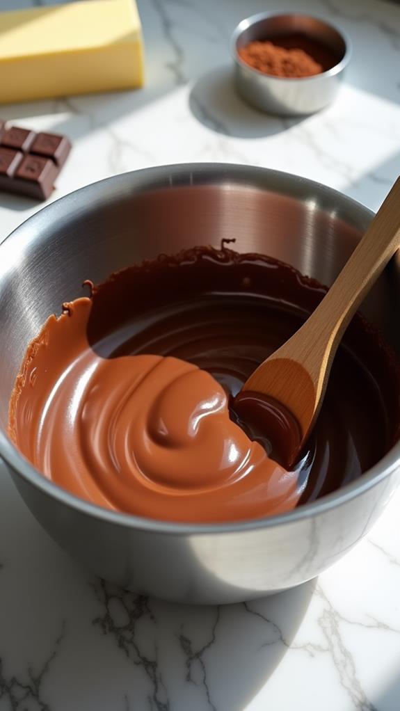 fold chocolate into mixture