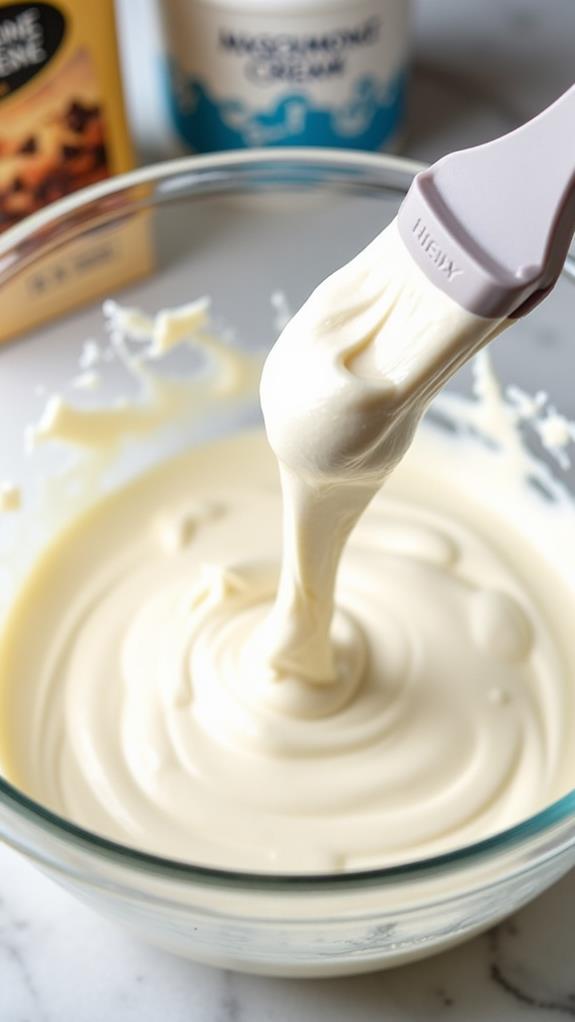 fold mascarpone into cream