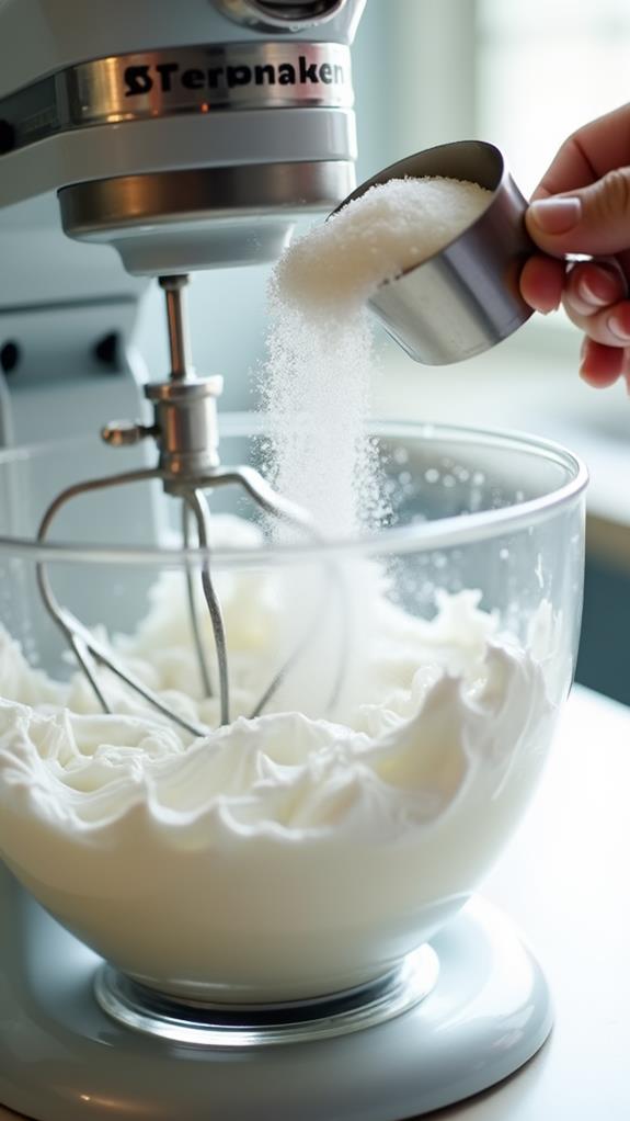 gradually incorporate sugar whipping