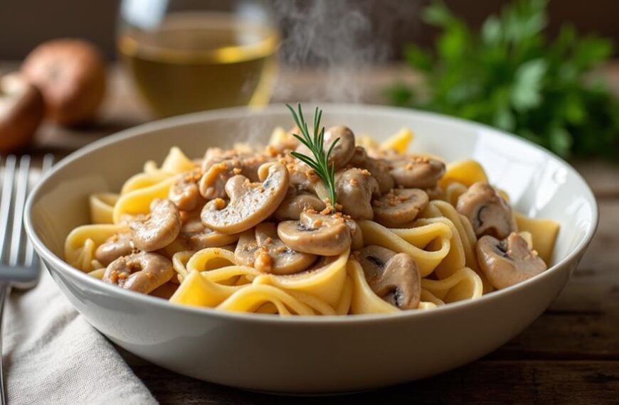 hearty creamy mushroom stroganoff
