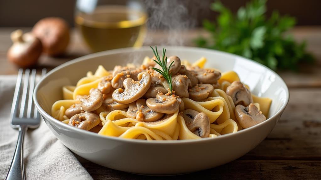 hearty creamy mushroom stroganoff