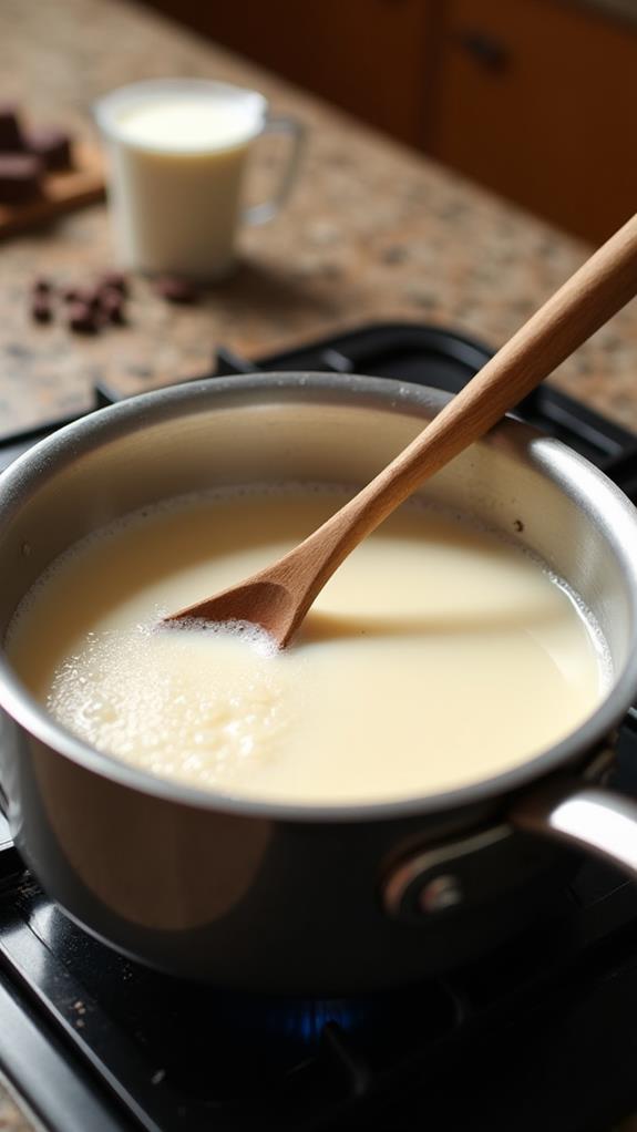 heat cream and milk