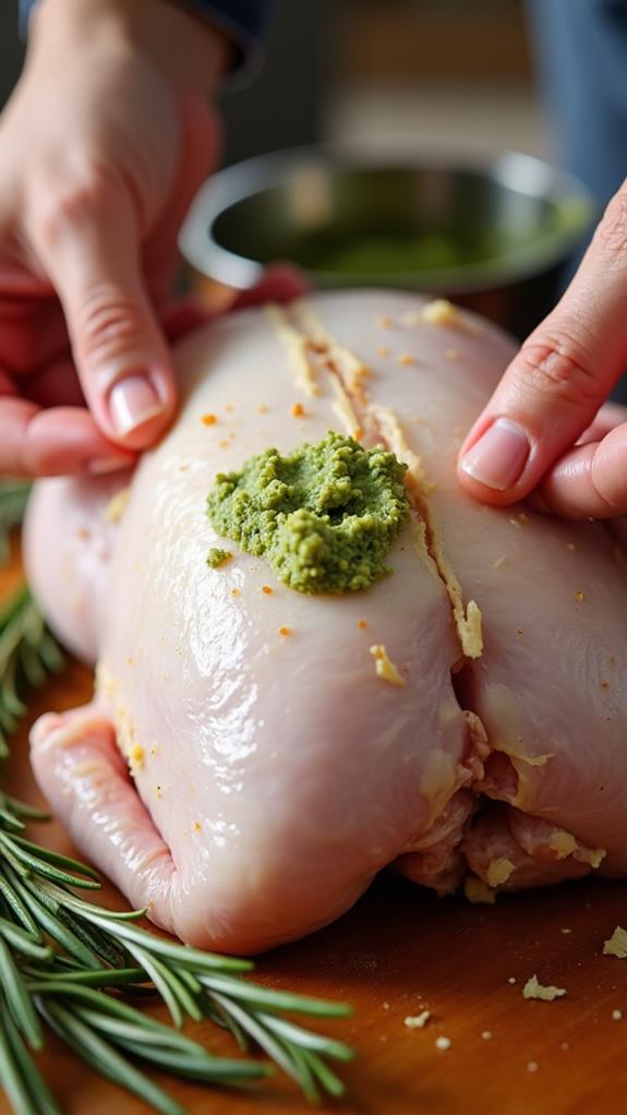 herb butter under skin