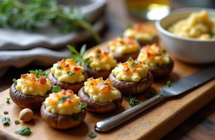 herb garlic stuffed mushrooms recipe