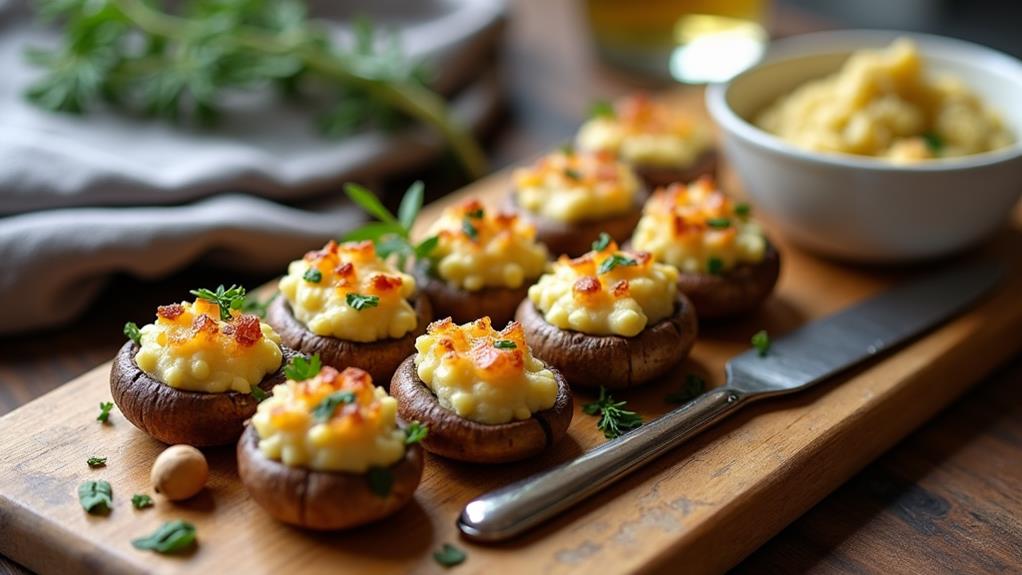 herb garlic stuffed mushrooms recipe