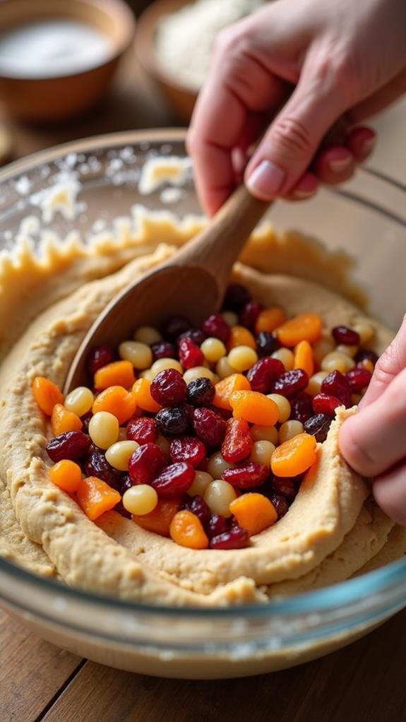 incorporate dried fruit mixture