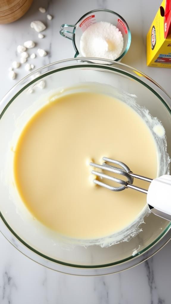 incorporate eggnog and sugar