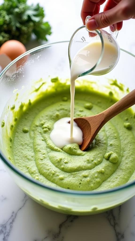 incorporate liquid ingredients now
