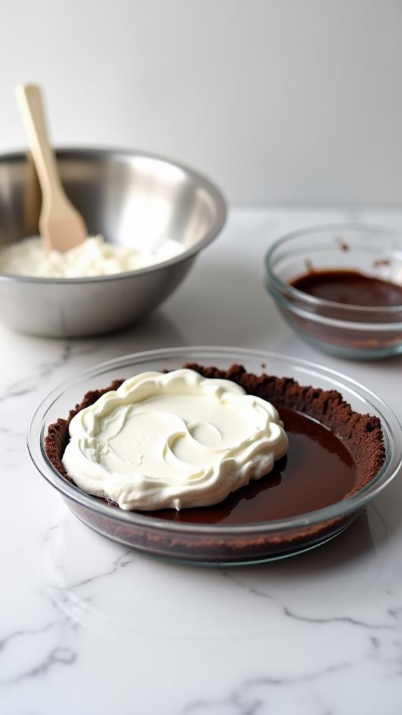 layer chocolate and cream