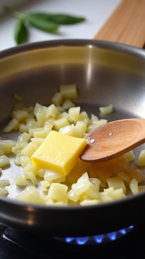 melt butter saut onions