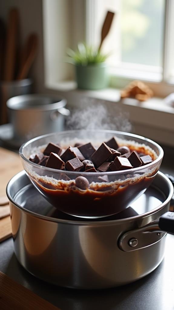 melt dark chocolate carefully