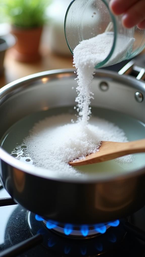 mix sugar with water