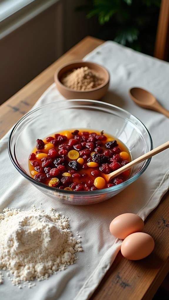 mix wet and dry ingredients