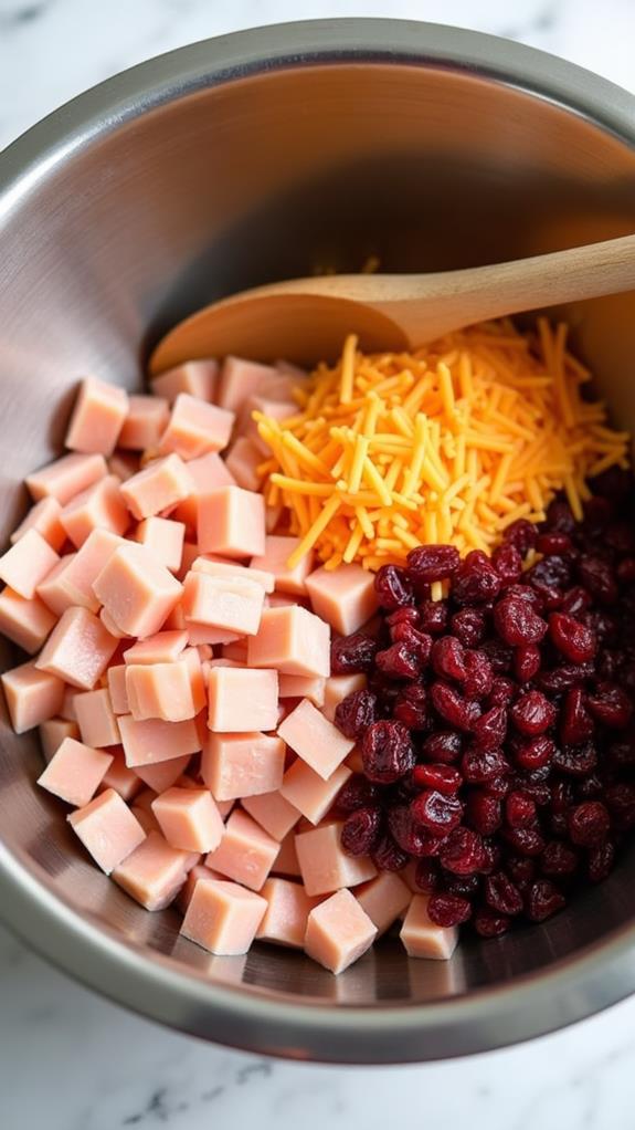 pancetta cheese cranberry mixture
