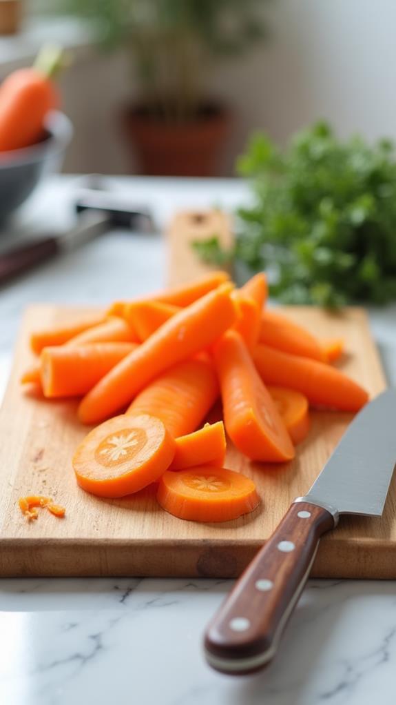 peel and slice carrots