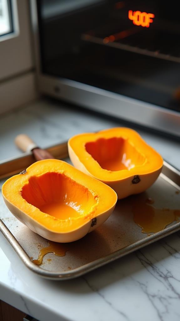 preheat oven prepare squash