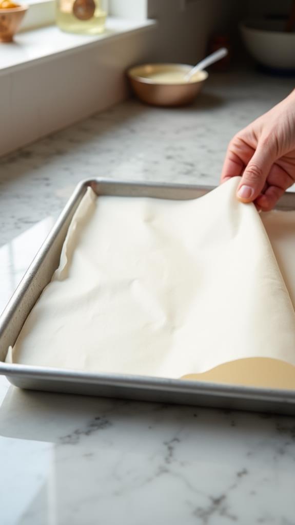 prepare baking sheet lining
