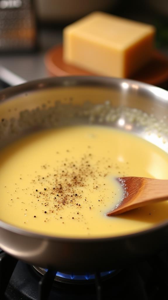 prepare cheese sauce mixture