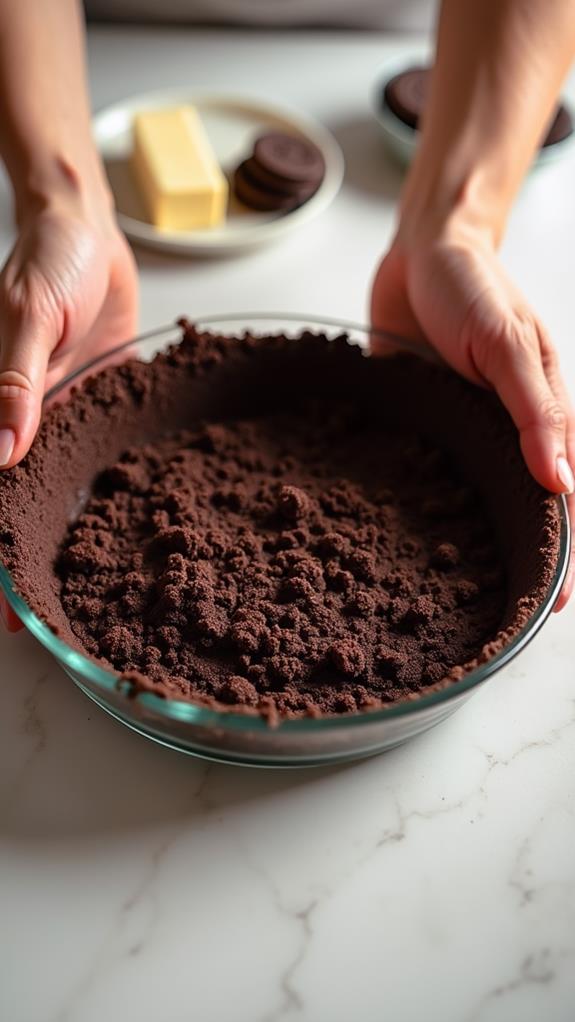 prepare chocolate cookie crust