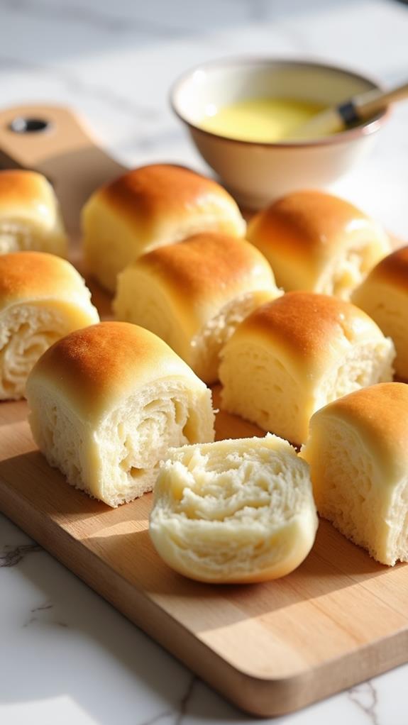 prepare rolls for toasting