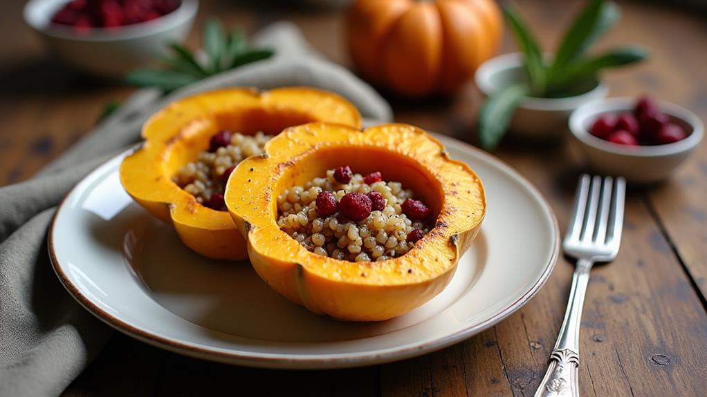 quinoa filled honeynut squash