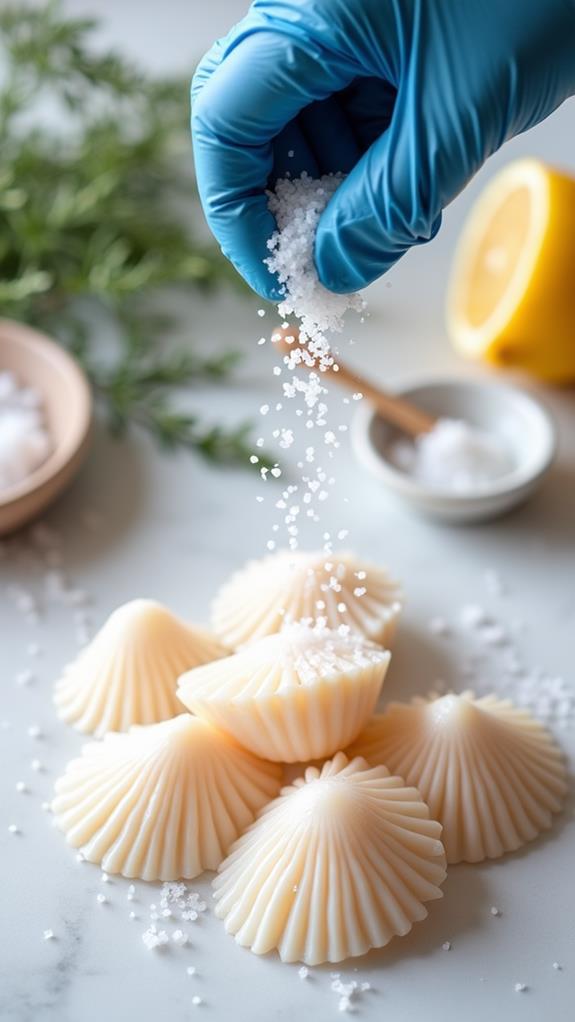 salted scallops preparation step