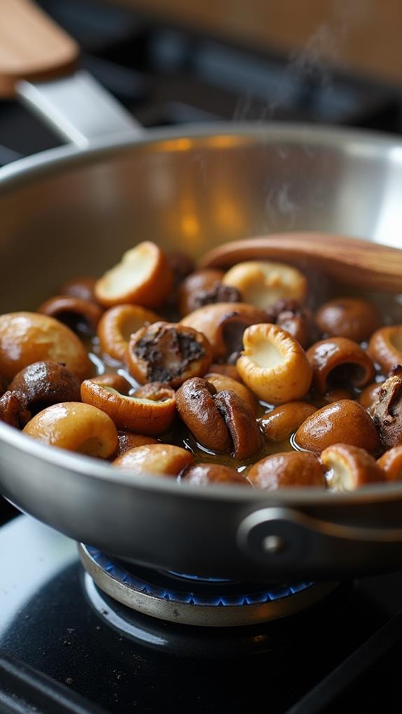 saut mushrooms until browned