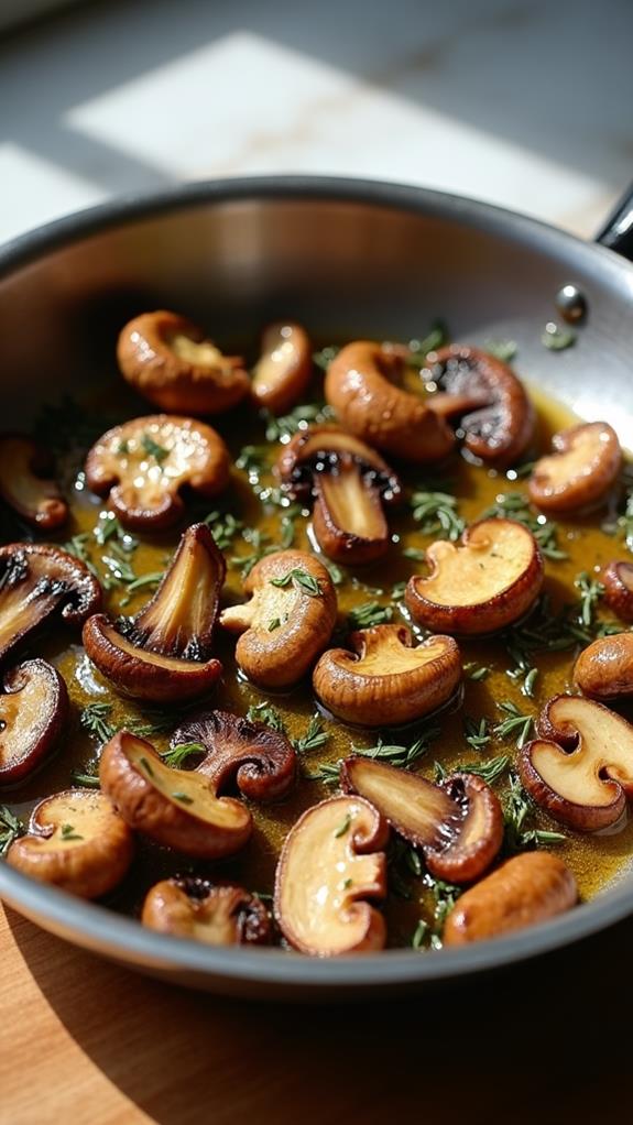 saut mushrooms until golden