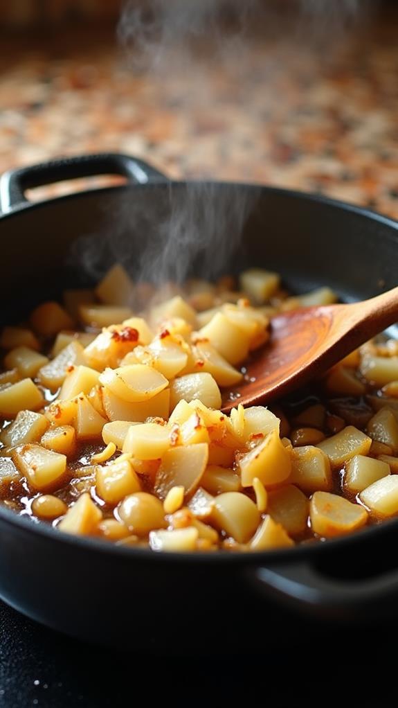 saut onions and garlic