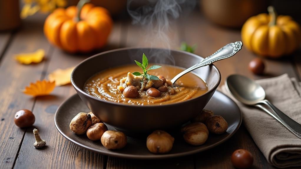 savory chestnut mushroom soup