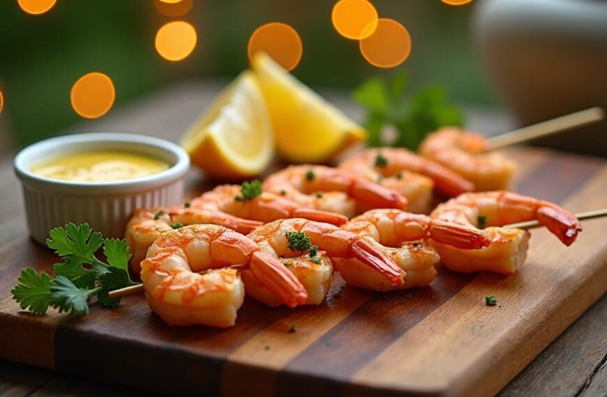 savory garlic shrimp skewers