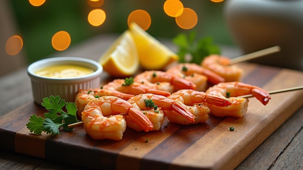 savory garlic shrimp skewers