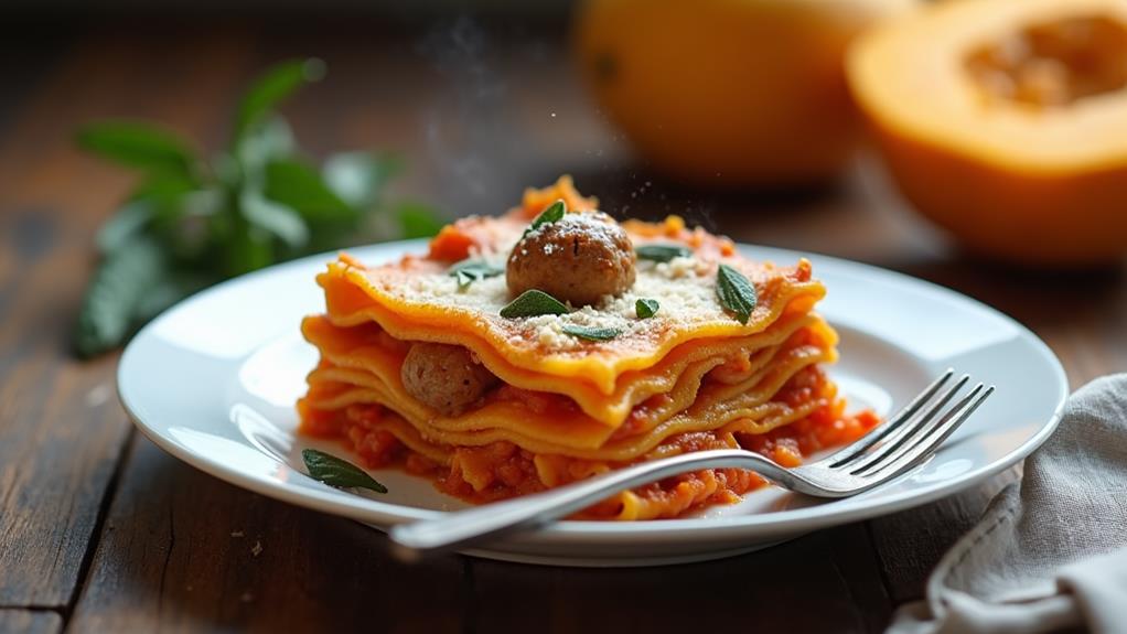 savory meatball squash lasagna