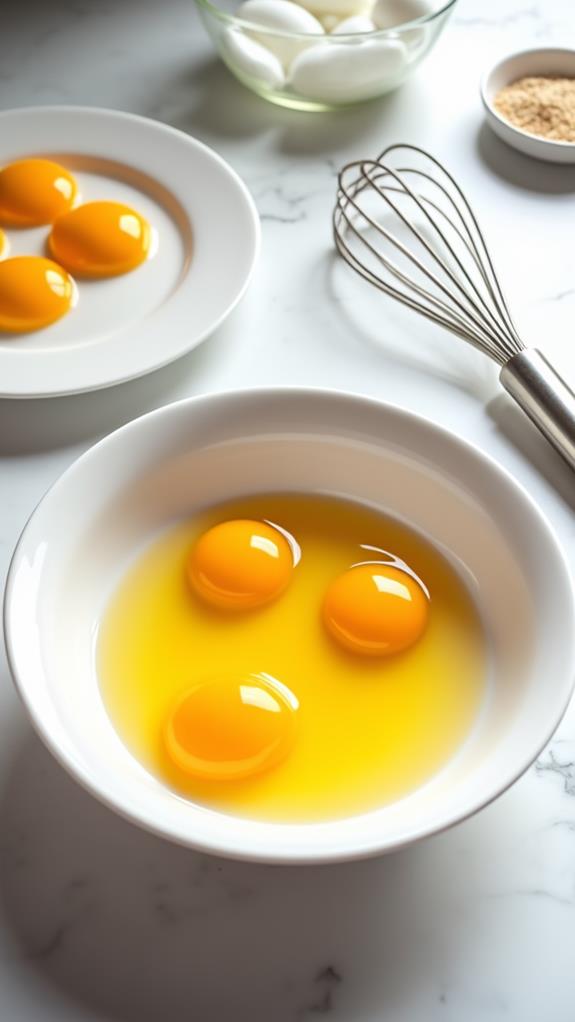 separate and beat yolks