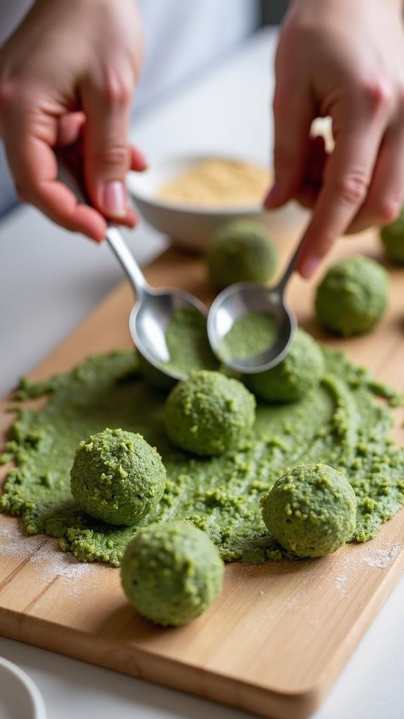shape batter into balls