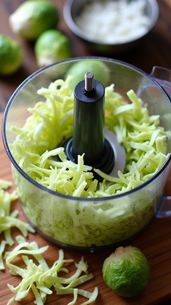 shred sprouts using processor
